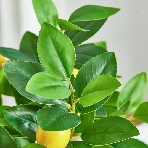 3 Pcs Artificial Lemon Branches 18 Inch Lemon Tree Decor