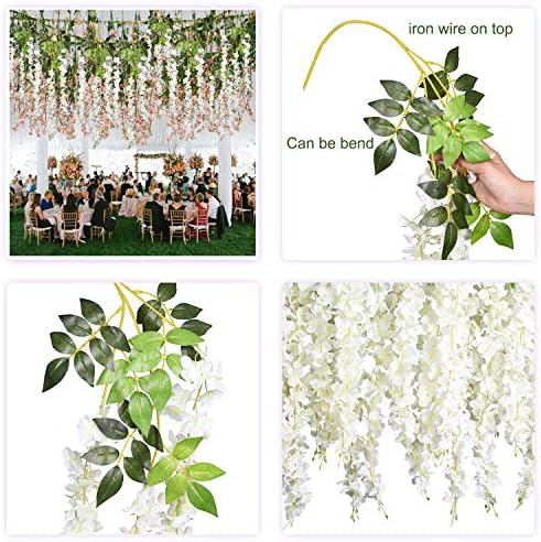 DearHouse 6 Pack Artificial Wisteria Hanging Garland