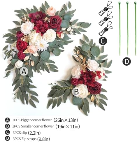 Faux Flower Swag Set of 2 for Wedding Welcome Signs