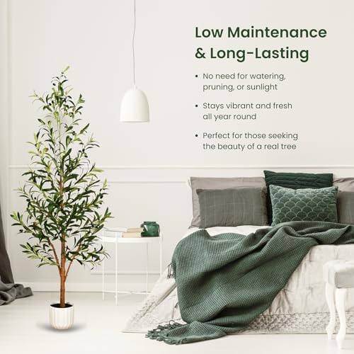 Realistic 5ft Artificial Olive Tree with Pot