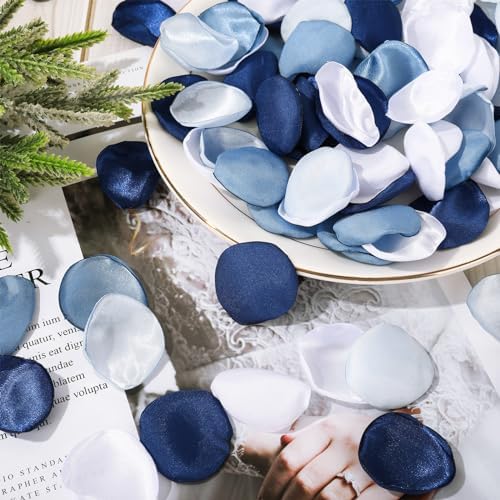 600Pcs Artificial Silk Rose Petals Dusty Blue Wedding Decor