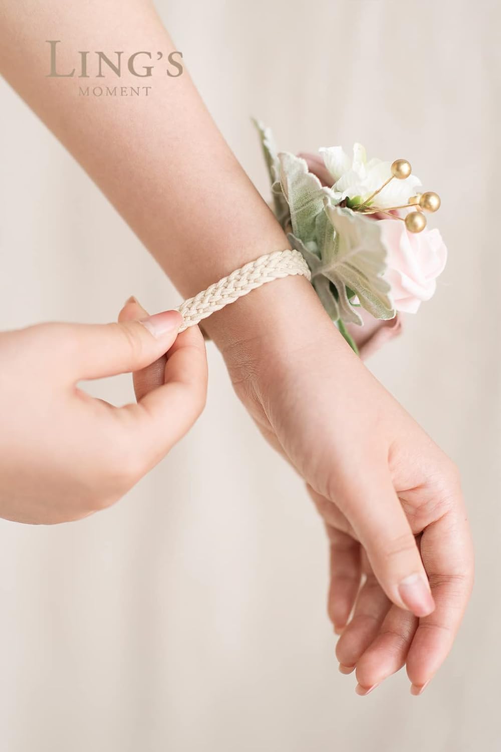 Lings Moment 2 Pcs Dusty Rose Wrist Corsage Artificial Flowers