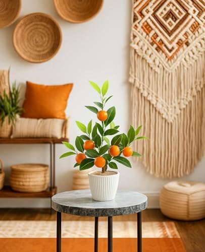 AceList Artificial Orange Tree in White Pot