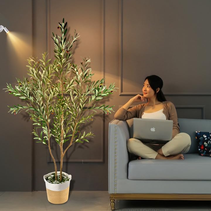 Kockuu 6FT Artificial Olive Tree with LED Light