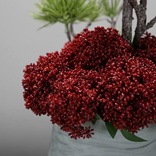 Fake Plants Bonsai Trees Artificial Red Fruit Potted Ornament