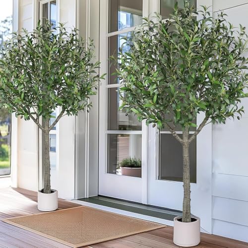 Fairblo 6 FT Artificial Olive Tree with 2100 Leaves and 80 Fruits
