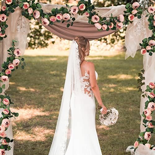 Veryhome 2pcs Artificial Flowers Garland with Peonies and Eucalyptus