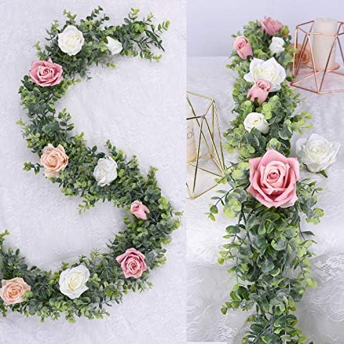 DearHouse 6 Pack Faux Eucalyptus Garland Plant