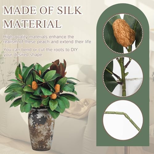 10 Pcs Artificial Magnolia Branches 32 Inch Decor