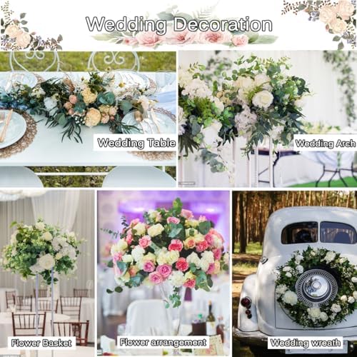 120 Pcs Mixed Eucalyptus Leaves Stems for Wedding Decor