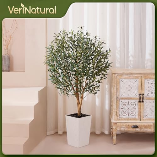 Artificial Olive Tree 5FT Real Wood Trunk UV Resistant