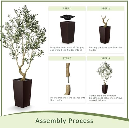 LYERSE Faux Olive Tree 7ft Artificial Indoor Decor