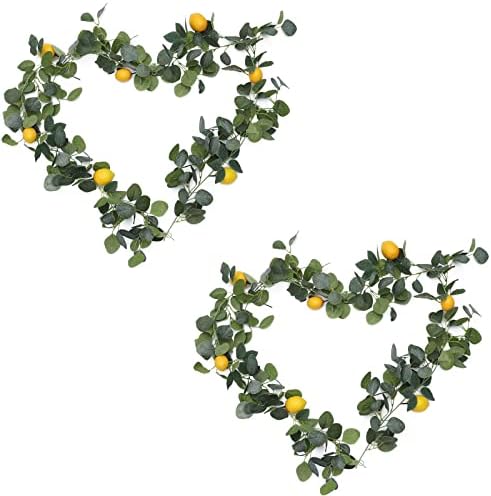 FQQWEE 2Pcs Artificial Lemon Garland for Home Wedding Decor