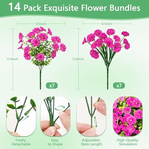 Yastouay Artificial Flowers for Outdoor Decoration