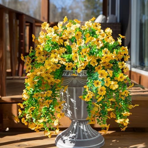 INSPRING Artificial Flowers Fall Decor 2PCS Yellow Daisy Trailing Vines