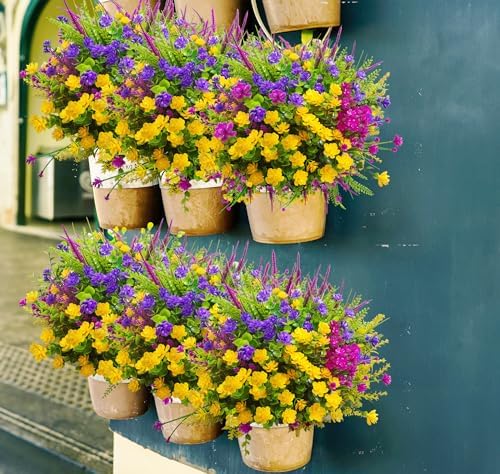 Tstweto Artificial Flowers 20 Bundle UV Resistant Outdoor Decor