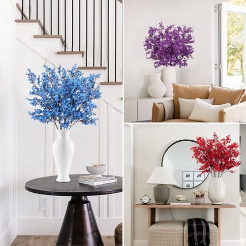 AILANDA 6 Pack Babys Breath Artificial Flowers Red 394 Inch Long Stems