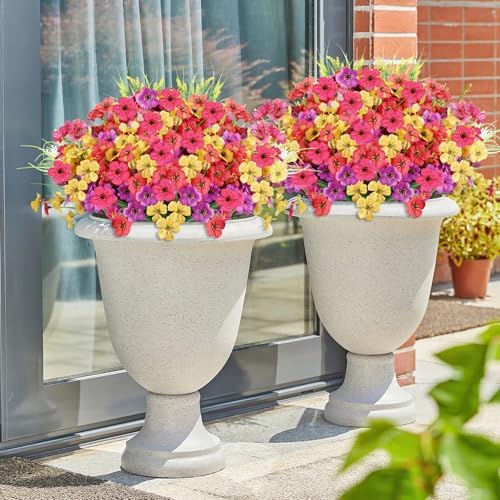 24 Bundle Artificial Flowers for Outdoor Decor