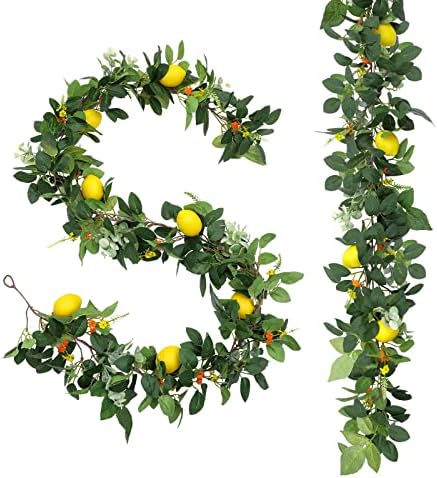 UArtlines 4Pcs Artificial Lemon Garland Decorations