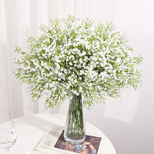 DEEMEI 6pcs Artificial Babys Breath Flowers White Gypsophila Bouquets