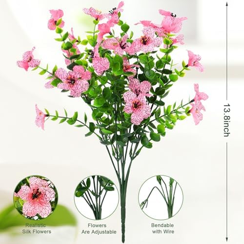 12 Bundles Artificial Flowers Daisies UV Resistant Home Decor