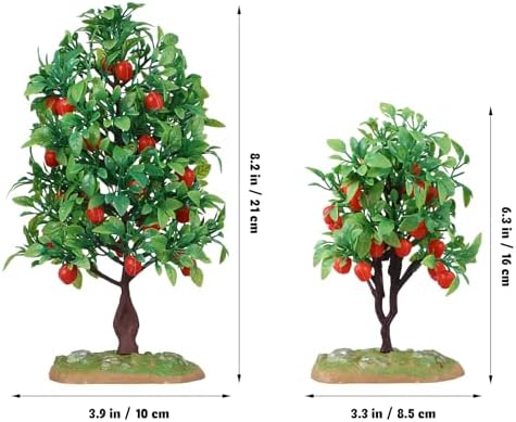 MAGICLULU 2pcs Mini Artificial Apple Trees for Home Decor