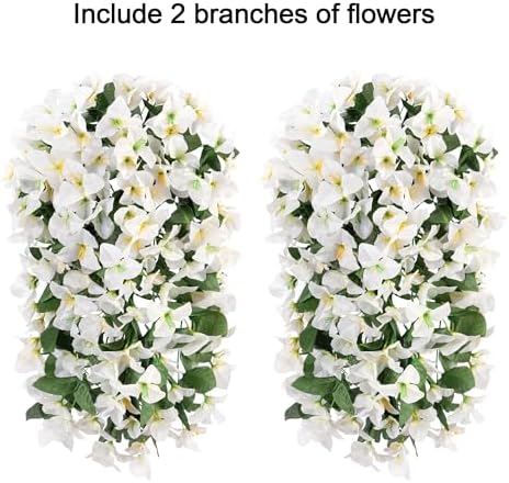 HyeFlora Artificial Bougainvillea Hanging Flowers 2pcs
