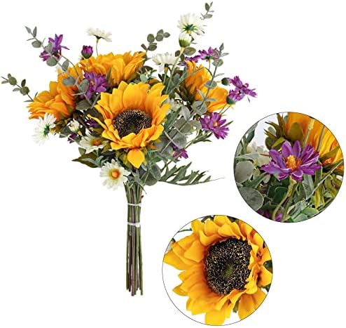 CEWOR Artificial Sunflowers Bouquet for Wedding and Home Decor