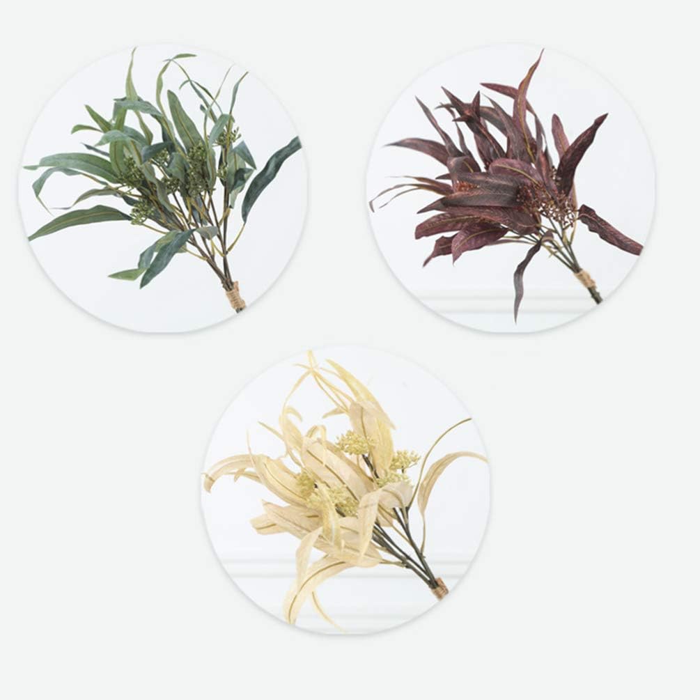 Amosfun Artificial Plants with Silk Eucalyptus and Bamboo Leaves