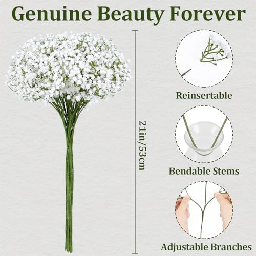 Waipfaru 15Pcs Artificial Babys Breath Flowers