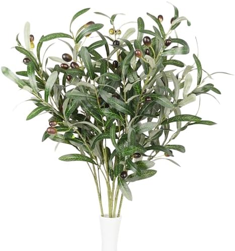 5 Pack Artificial Olive Branches for Vase Decoration