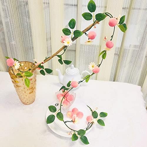 Artificial Peach Flower Vine Garland for Wedding Home Decor