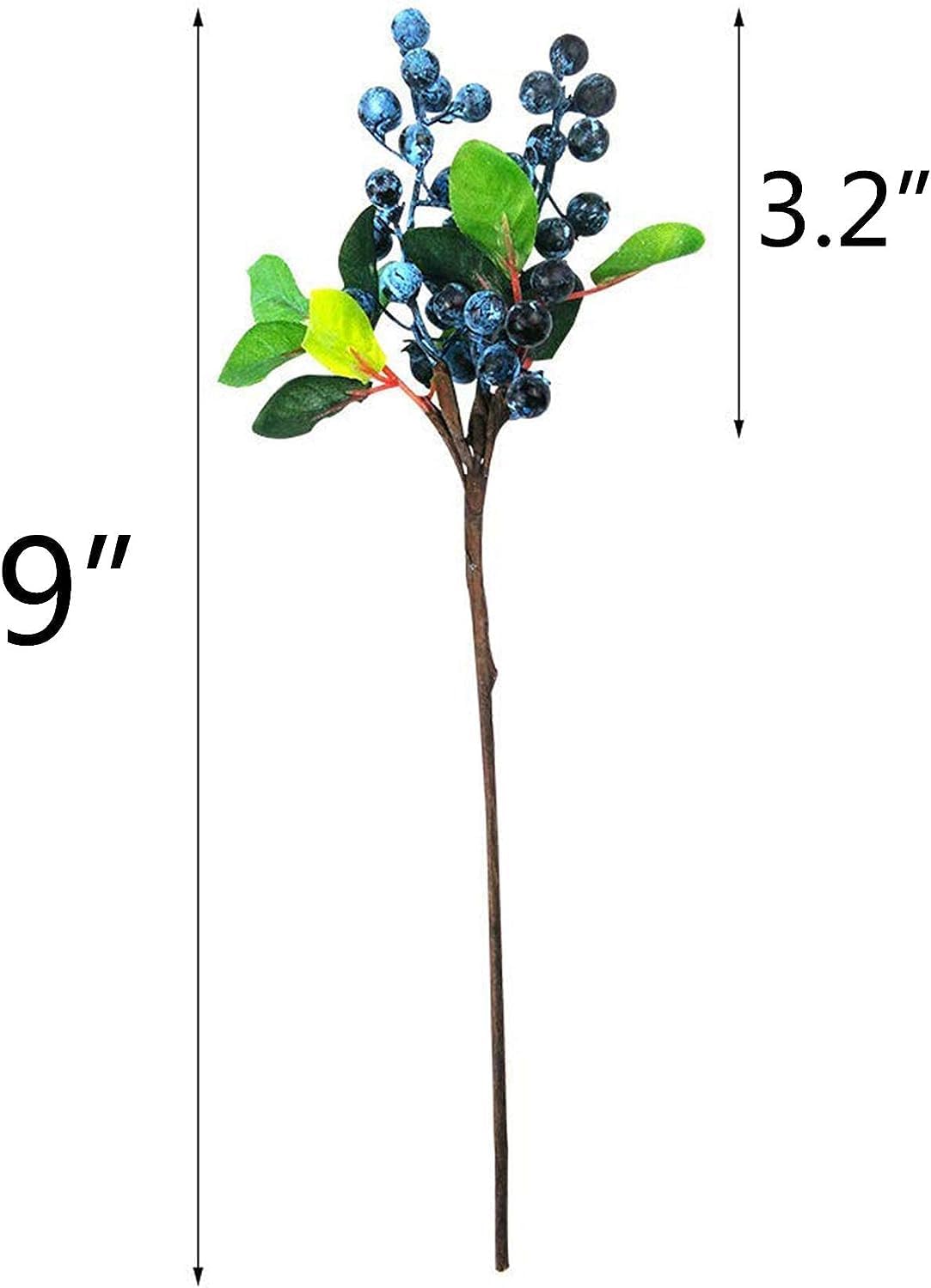 Mistari Artificial Blueberry Stems 20 Pack for Decor