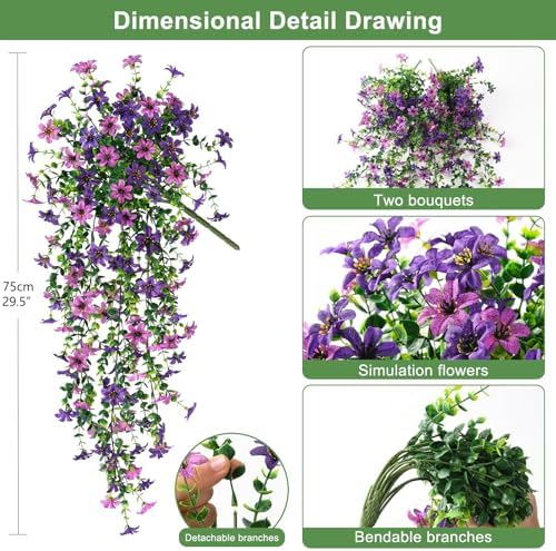 Artificial Daisy and Eucalyptus Flowers for Outdoor Decor