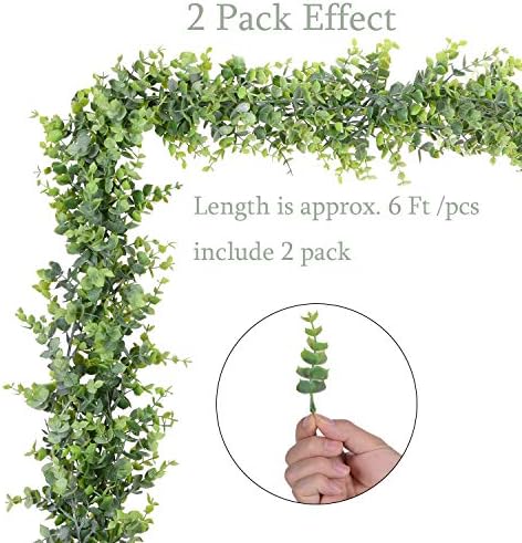 Artificial Vines Faux Eucalyptus Garland 2 Pack