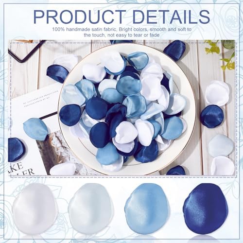 600Pcs Artificial Silk Rose Petals Dusty Blue Wedding Decor