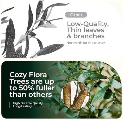 Faux Olive Tree 5ft - Artificial Indoor Decor with Pot