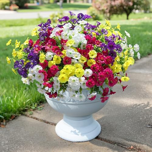 Ivydale 12 Bundle Artificial Morning Glory Flowers with Eucalyptus Leaves