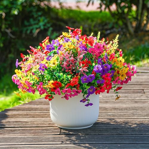 SHareconn 24 Bundle Artificial Flowers for Outdoor Decor