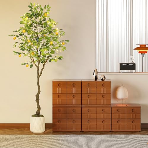GarveeHome Artificial Lemon Tree with 100 LED Lights