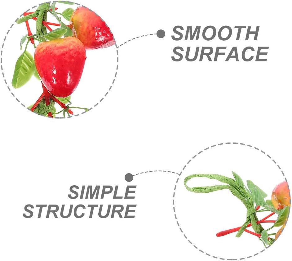 PRETYZOOM Realistic Fake Strawberry Hanging Decor