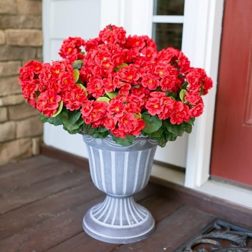 HyeFlora Artificial Geraniums for Outdoor Decoration