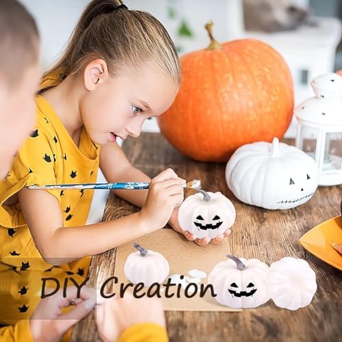 YUNXIASW Artificial White Pumpkin 12PCS Foam Fall Decor