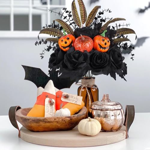 Halloween Artificial Flower Arrangements with Vase