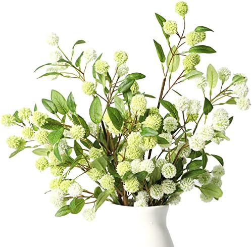 MelorcaGuilla Artificial Plants 4PCS 354 Inch Green Faux Branches for Vase