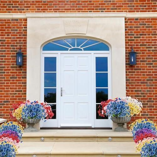 22 Bundles Artificial Flowers for Outdoor Decor Blue