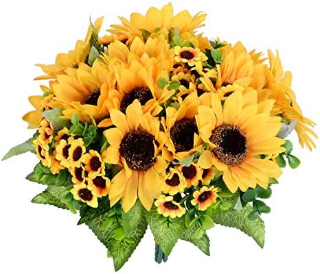 Lvydec Artificial Sunflower Bouquet 2 Pack