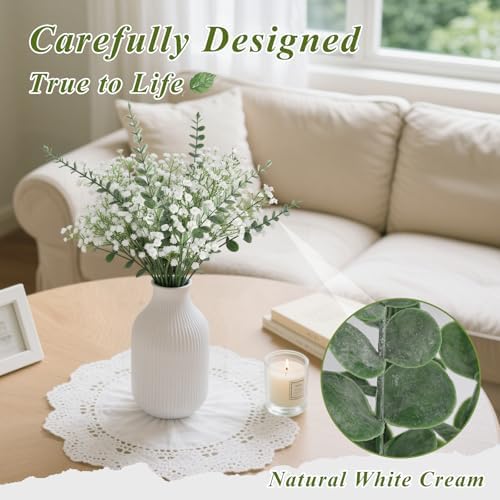 DomeStar 20PCS Mixed Babys Breath Eucalyptus Stems Decor