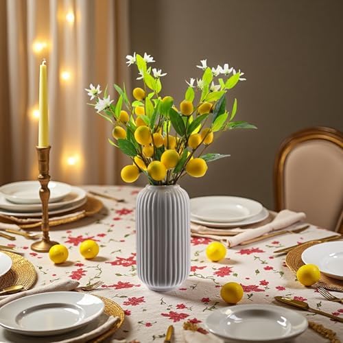 Lifelike Artificial Lemon Flowers 5pcs 24 Inch