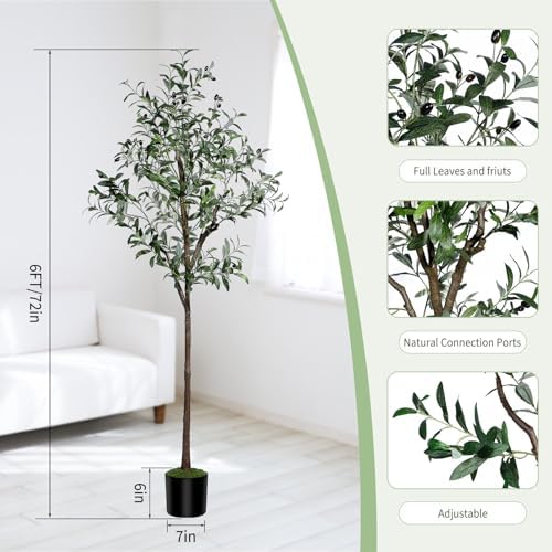 DIIGER 6FT Artificial Olive Tree with Fruits and Leaves